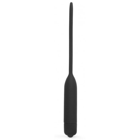 Черный уретральный виброплаг Silicone Vibrating Urethral Dilator - 21 см.